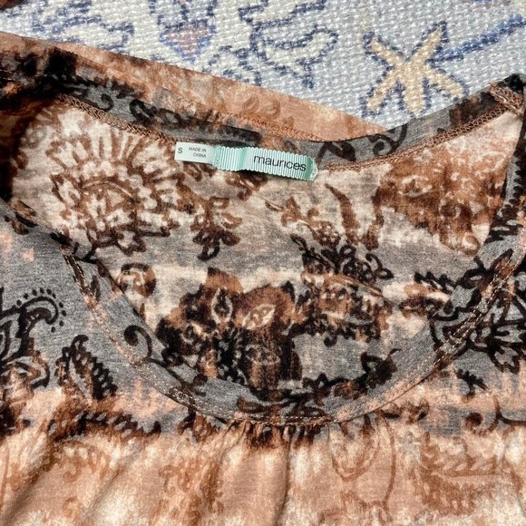 Y2K Maurices multicolored floral mesh long sleeve fairycore top- Size S - Picture 3 of 4